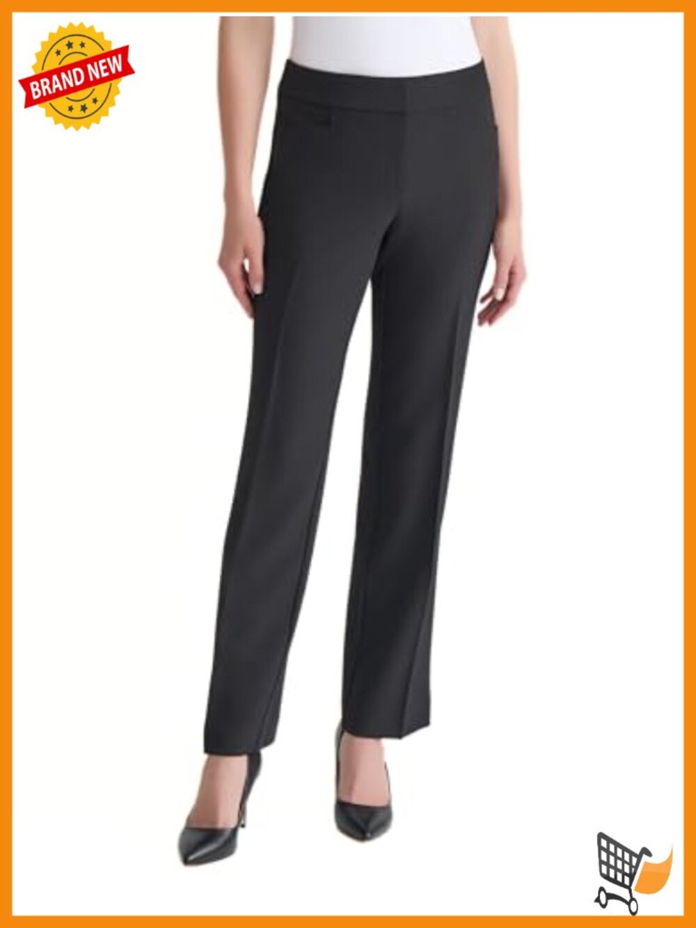 Crepe Trouser Pant Mid Rise Classic Fit Business Casual Slacks